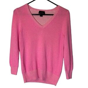 J. Crew Collection 100% Italian Cashmere Neon Pink Long Sleeve Sweater Size S